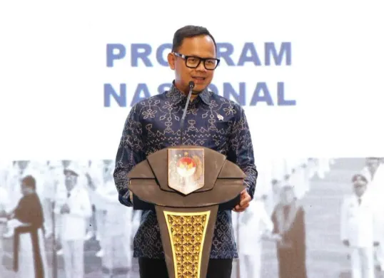 Wamendagri Bima Arya Sugiarto dalam Forum Orkestrasi Pembangunan Negeri di Hotel Platinum Balikpapan, Kalimantan Timur, Selasa, 5 Mei 2026. (Sumber: Dok. Kemendagri)