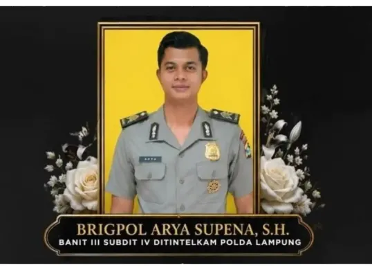Brigadir Arya Supena (32), anggota Ditintelkam Polda Lampung yang gugur saat menggagalkan aksi pencurian sepeda motor (Curanmor) di Bandar Lampung. (Sumber: X/@buckmano555)