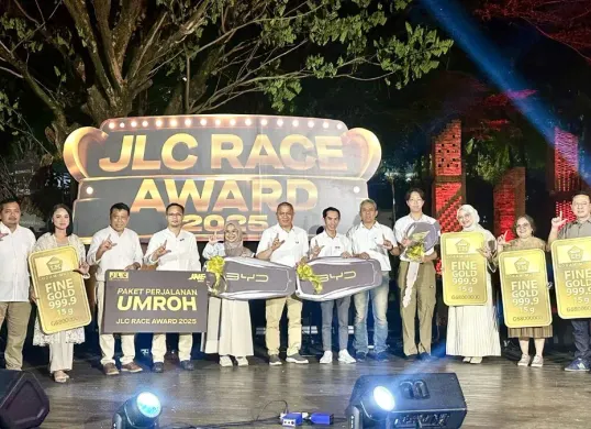 Acara JLC Race Award 2025 di Hutan Kota by Plataran Senayan, Jakarta, Rabu, 20 Mei 2026. (Sumber: Dok. JNE)
