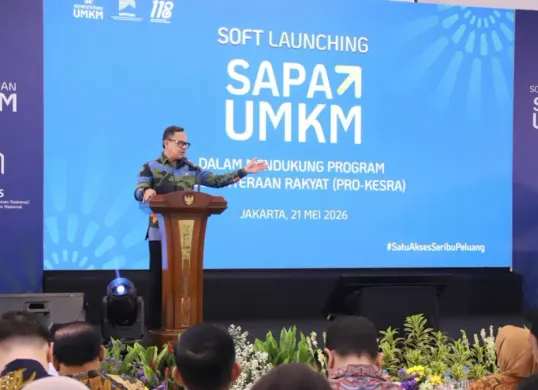 Wakil Menteri Dalam Negeri Bima Arya Sugiarto saat menghadiri Soft Launching SAPA UMKM di Kantor Kementerian PPN/Bappenas, Jakarta, Kamis, 21 Mei 2026. (Sumber: Puspen Kemendagri)