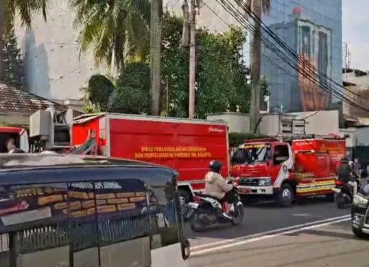 Ruang auditorium di lantai 5 Kampus Binus Cakra, Kemanggisan, Palmerah, Jakarta Barat, terbakar, Jumat, 22 Mei 2026. (Sumber: Dok. Istimewa)