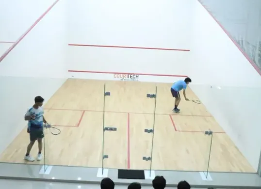 Cabor squash diperlombakan dalam Popda Kabupaten Bekasi 2026. (Sumber: Dok. Diskominfosantik Bekasi)
