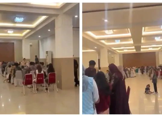 Tangakapan layar Pasangan pengantin asal Bekasi Rinaldy Zullfi Setyawan (32) dan Feny Indah Fitria Ichwana (32) yang diduga menjadi korban penipuan wedding organizer dan katering bernama Marwah Catering Service. (Sumber: X/@BangPino__ 