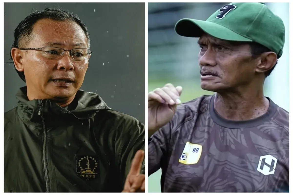 Pertarungan dua pelatih baru antara Ong Kim Swee (Persis Solo) dengan Frans Sinatra (Barito Putera).  (Sumber: Instagram @persisofficial & @psbaritoputeraoffocial)