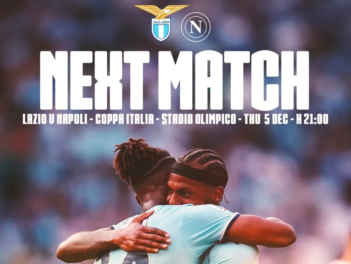 Jadwal pertandingan dan info streaming Coppa Italia antara Lazio vs Napoli. (Sumber: X / SS Lazio)