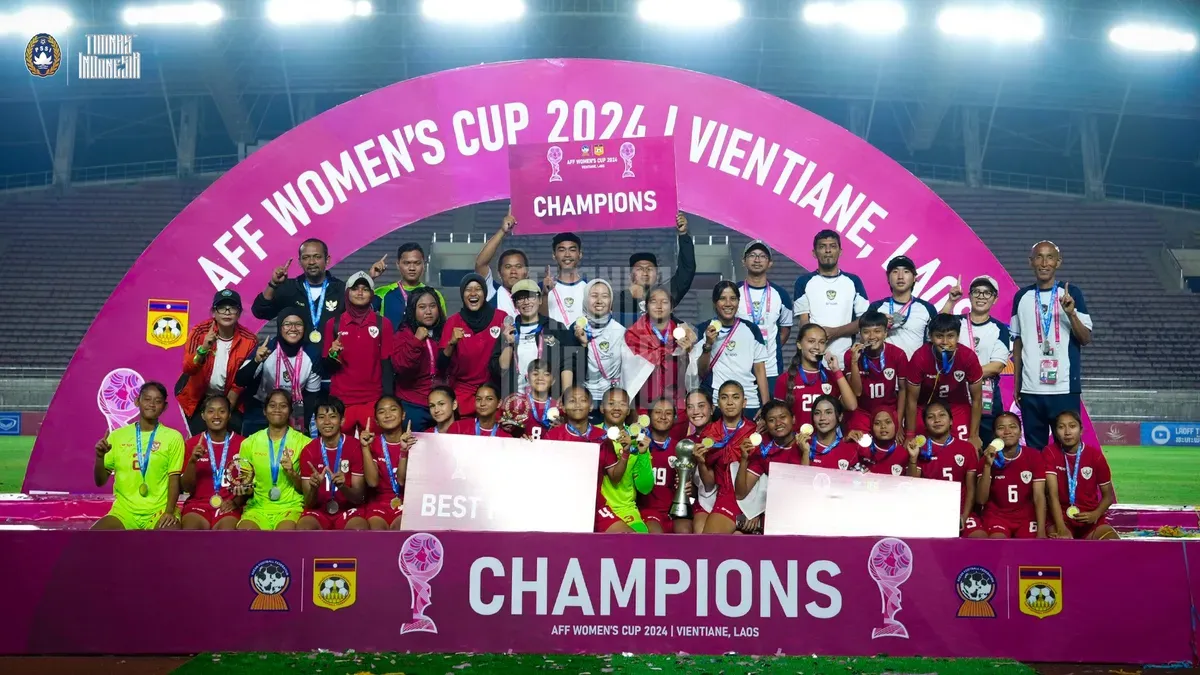 Timnas Putri berhasil juara AFF dan berhak lolos ke ASEAN womens Championship 2025! (Sumber: X/ Timnas Indonesia)