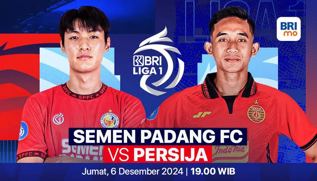 Streaming Semen Padang vs Persija Jakarta dan susunan pemain kedua tim dalam laga pekan 13 Liga 1 musim 2024-25. (Sumber: Vidio)