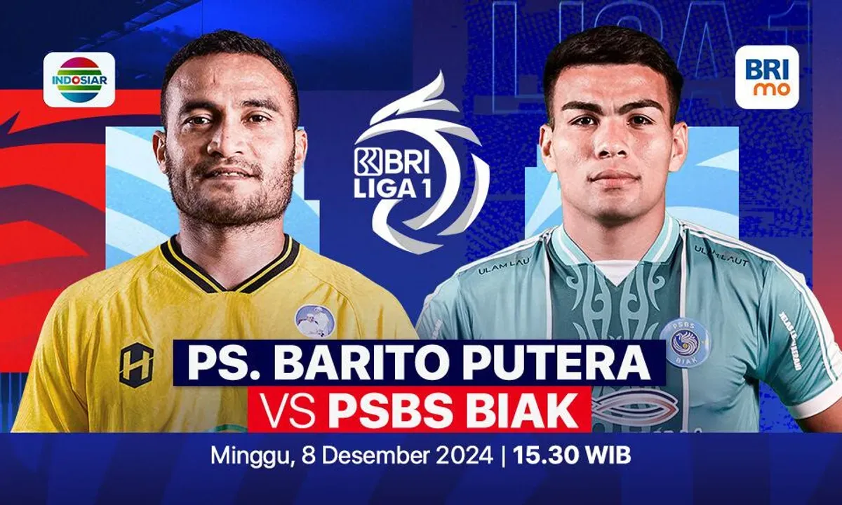 Link live streaming pertandingan Barito Putera vs PSBS Biak, pada pekan ke-13 Liga 1 2024-2025.  (Sumber: Vidio)