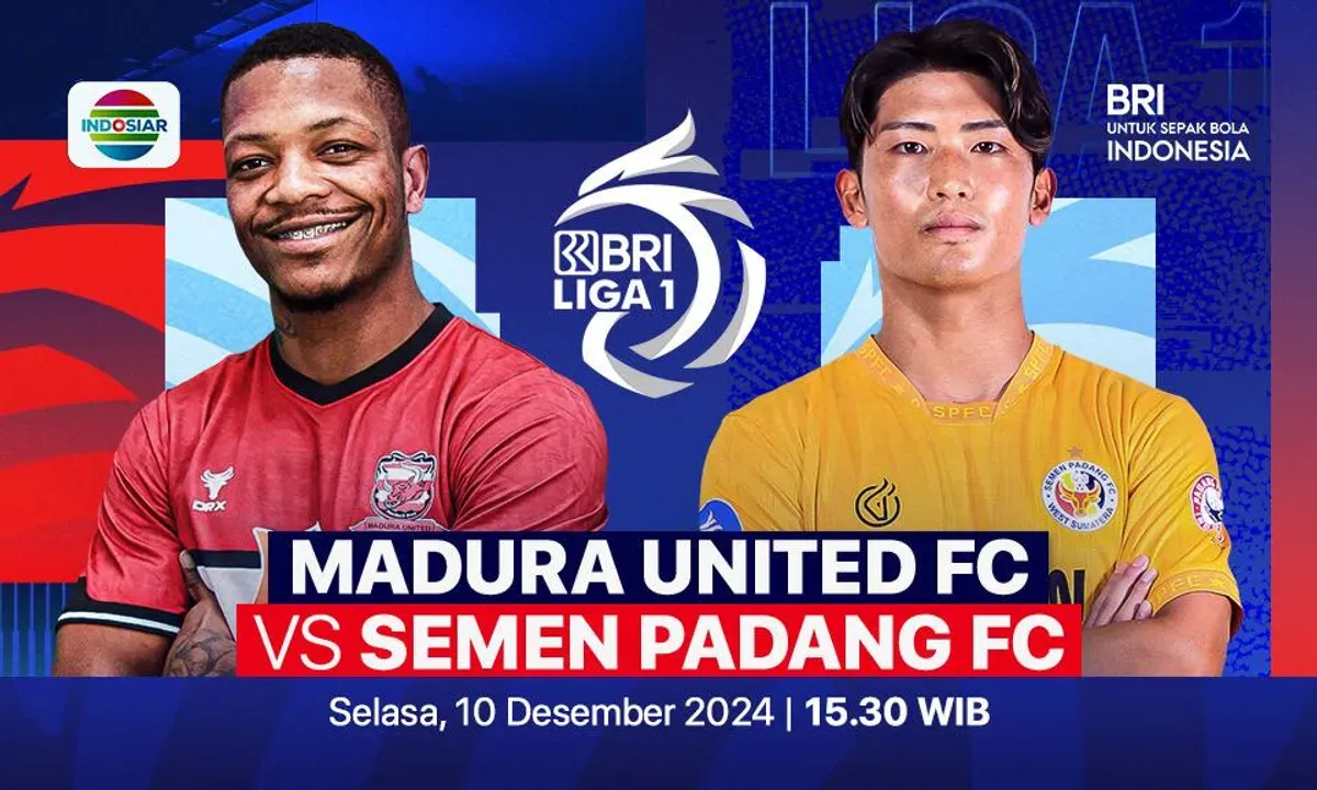 Link live streaming pertandingan Madura United vs Semen Padang, pada pekan ke-14 Liga 1 2024-25 (Sumber:  | Foto: Vidio)