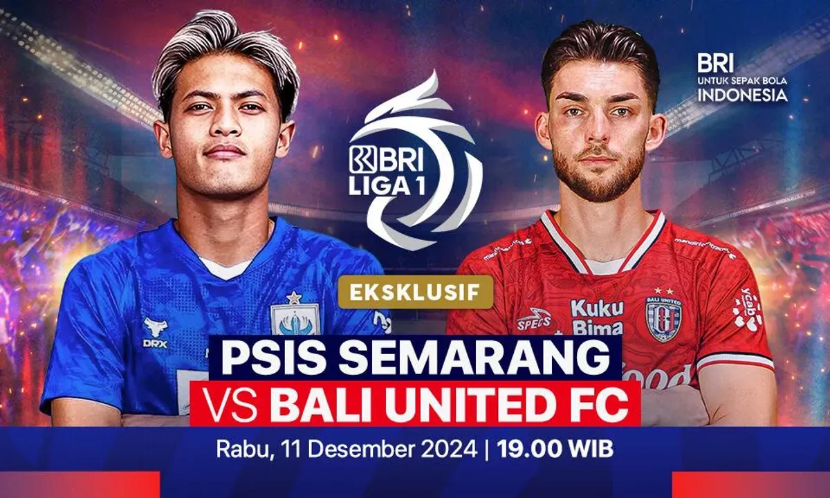 Link live streaming pertandingan PSIS Semarang vs Bali United, pada pekan ke-14 Liga 1 2024-25. (Sumber:  | Foto: Vidio)