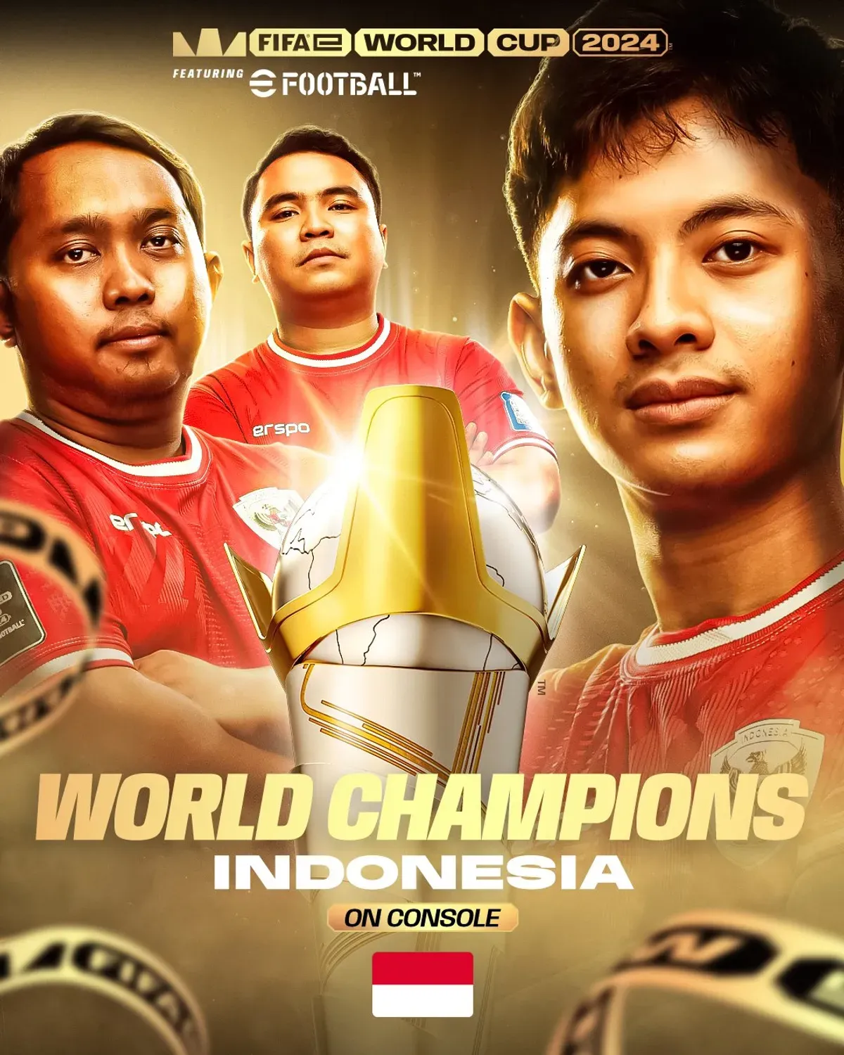 Indonesia juara FIFAe World Cup 2024 kategori Console.  (Sumber: X: FIFAe)