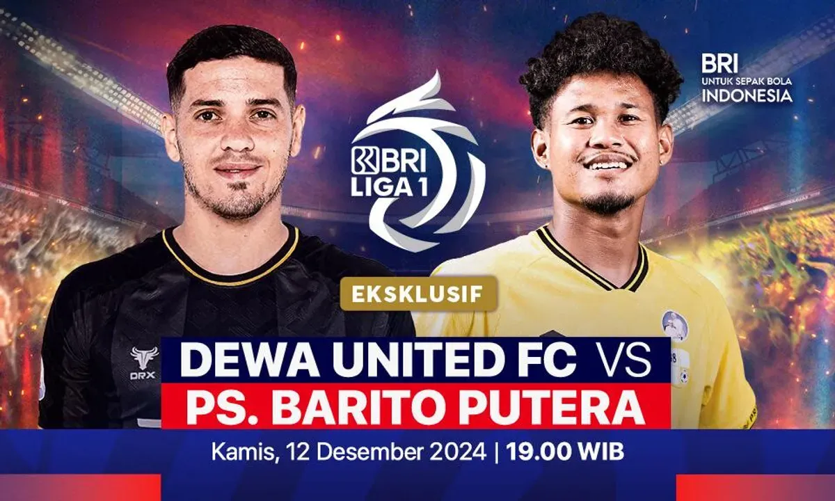 Link live streaming pertandingan Dewa United vs Barito Putera, pada pekan ke-14 Liga 1 2024-2025. (Sumber:  | Foto: Vidio)