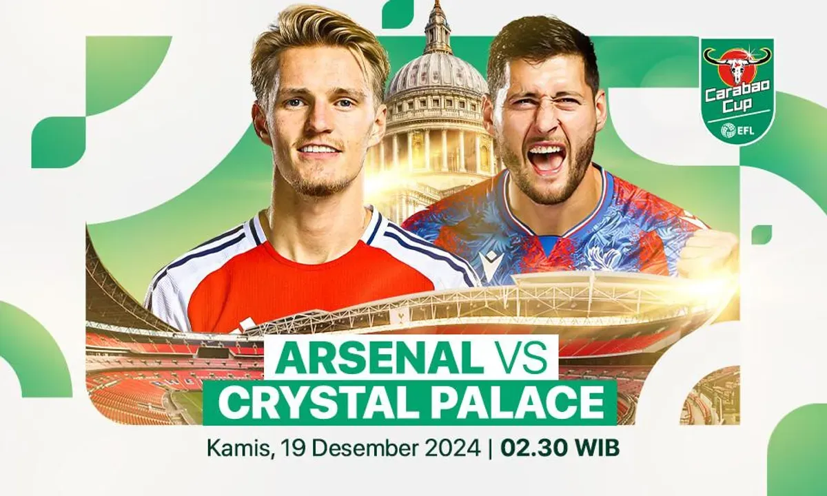 Link live streaming pertandingan perempat final Carabao Cup 2024-25 antara Arsenal vs Crystal Palace.  (Sumber:  | Foto: Vidio)