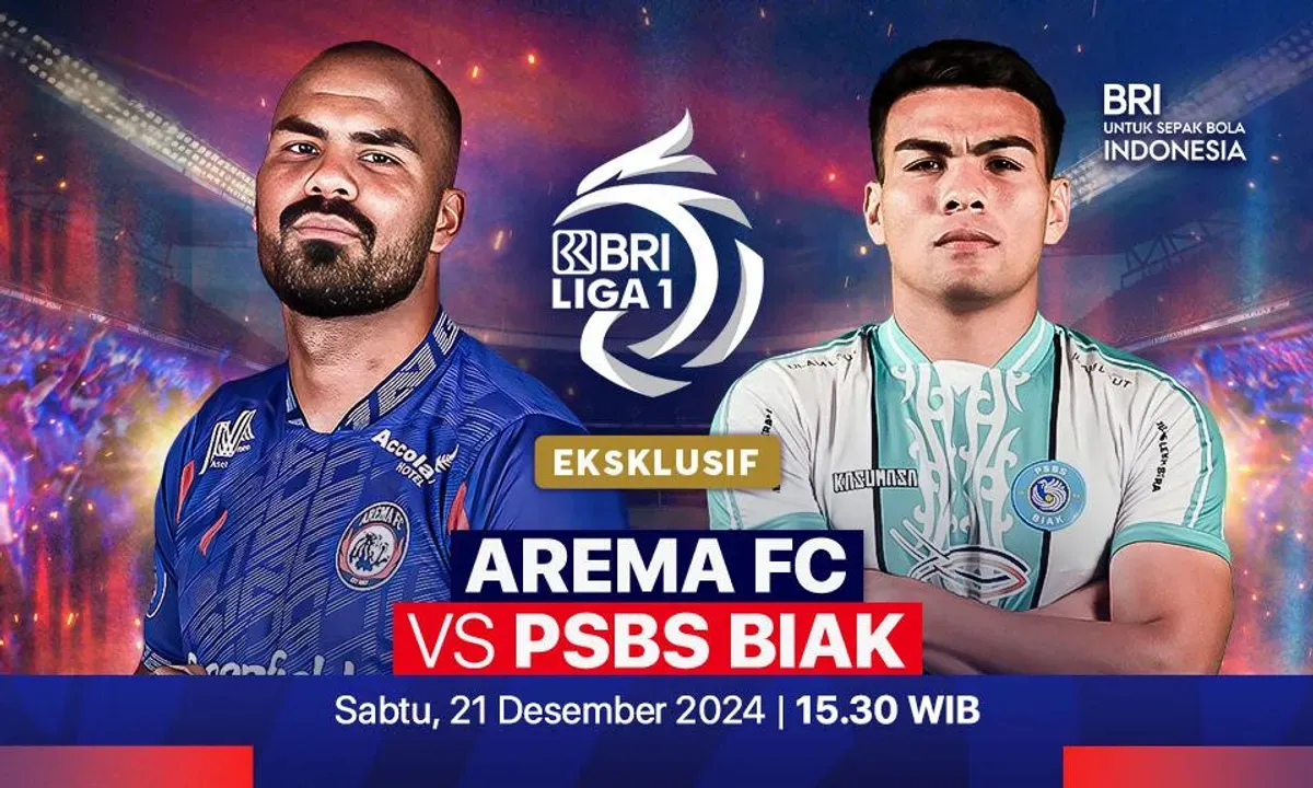 Link live streaming pertandingan Arema FC vs PSBS Biak, pada pekan ke-16 Liga 1 2024-25. (Sumber:  | Foto: Vidio)