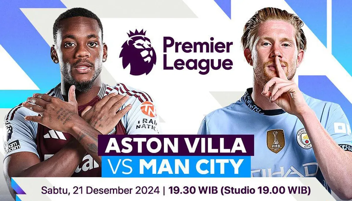 Streaming Aston Villa vs Manchester City. (Sumber: Vidio)