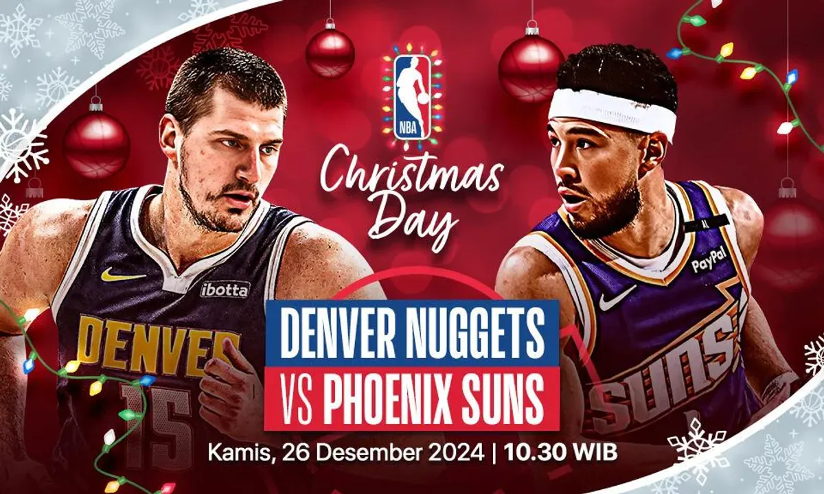 Link live streaming pertandingan NBA 2024-25 antara Phoenix Suns melawan Denver Nuggets.  (Sumber:  | Foto: Vidio)