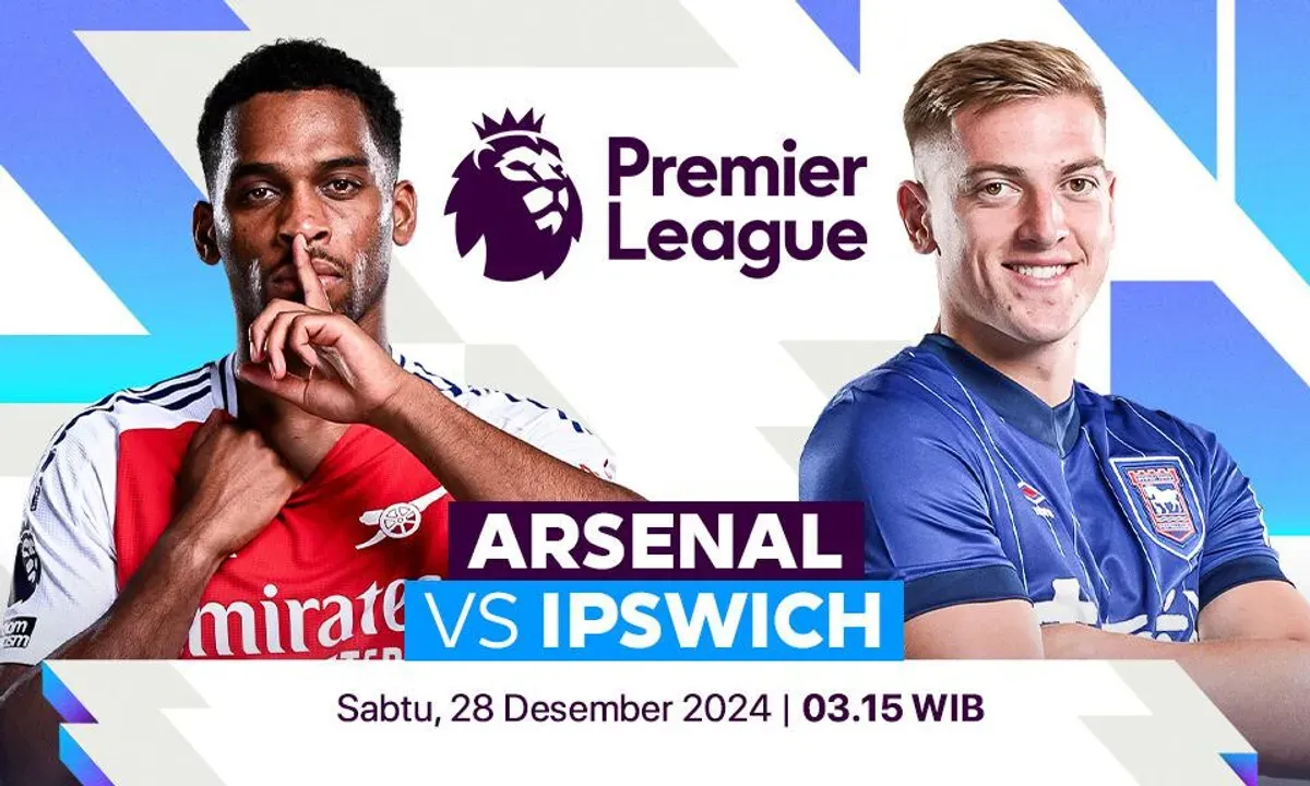 Link live streaming pertandingan Arsenal vs Ipswich, pada pekan ke-18 Liga Inggris 2024-25. (Sumber:  | Foto: Vidio)