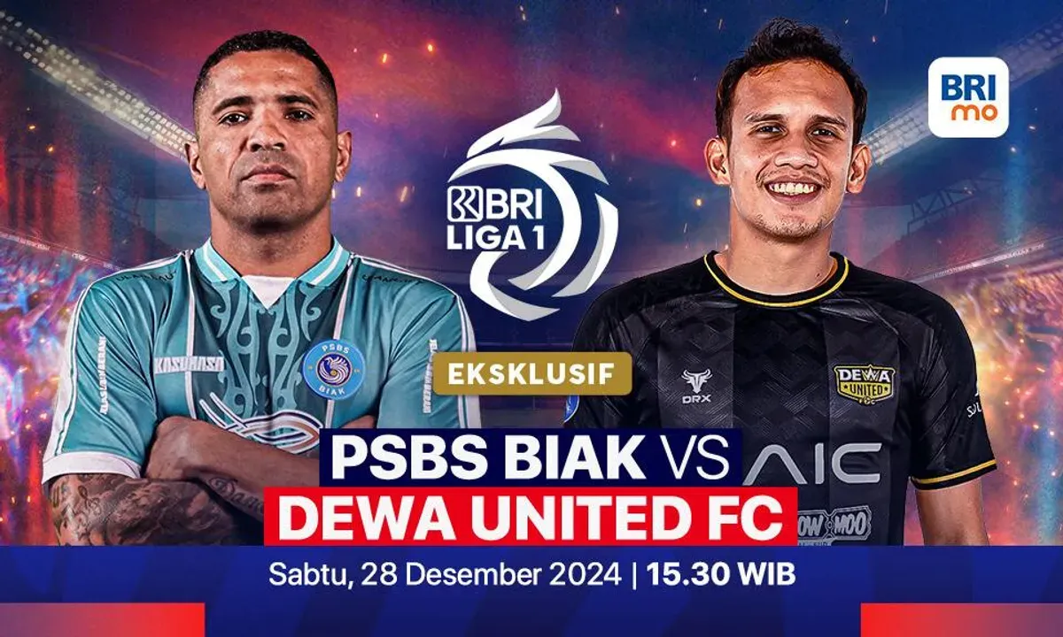 Link live streaming pertandingan PSBS Biak vs Dewa United, pada pekan ke-17 Liga 1 2024-25. (Sumber:  | Foto: Vidio)