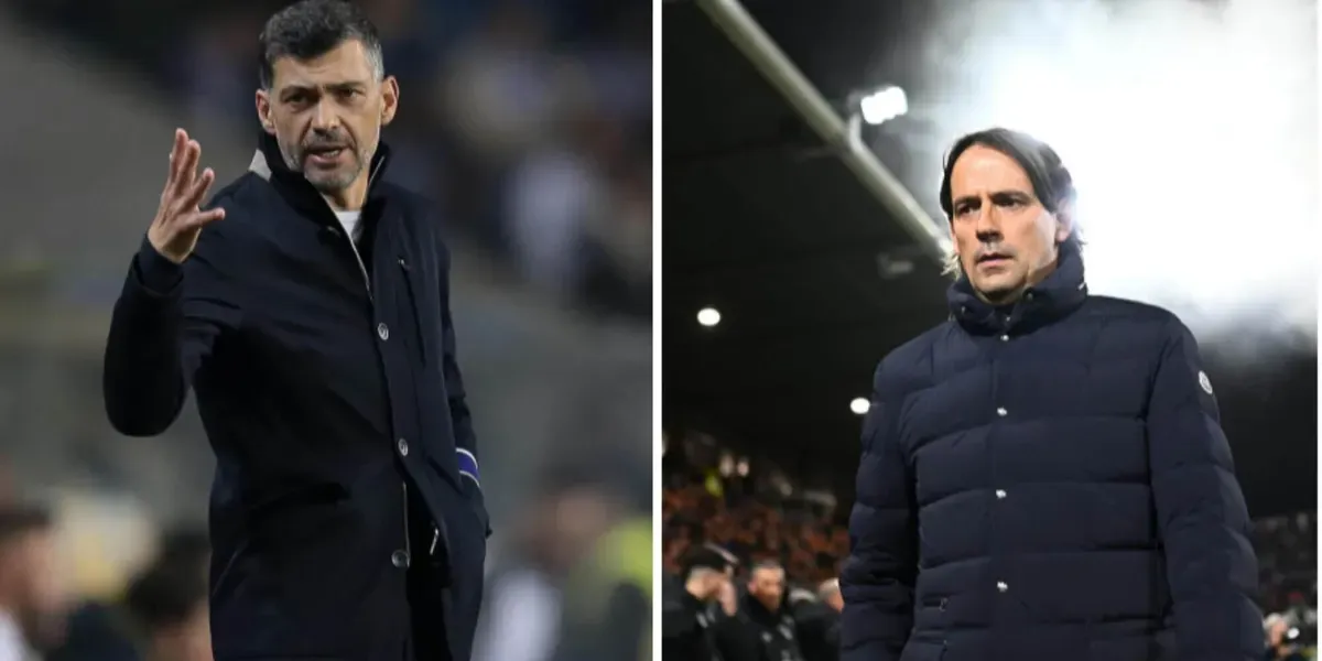 Sergio Conceicao dan Simone Inzaghi, dua pelatih sukses mantan pemain Lazio. (Sumber: X/@inter @fcporto)