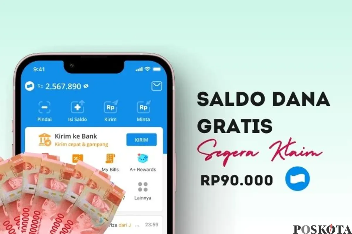 Buruan klaim saldo DANA gratis Rp90.000 dengan cara-cara di sini. (Sumber: (Poskota/Della Amelia))