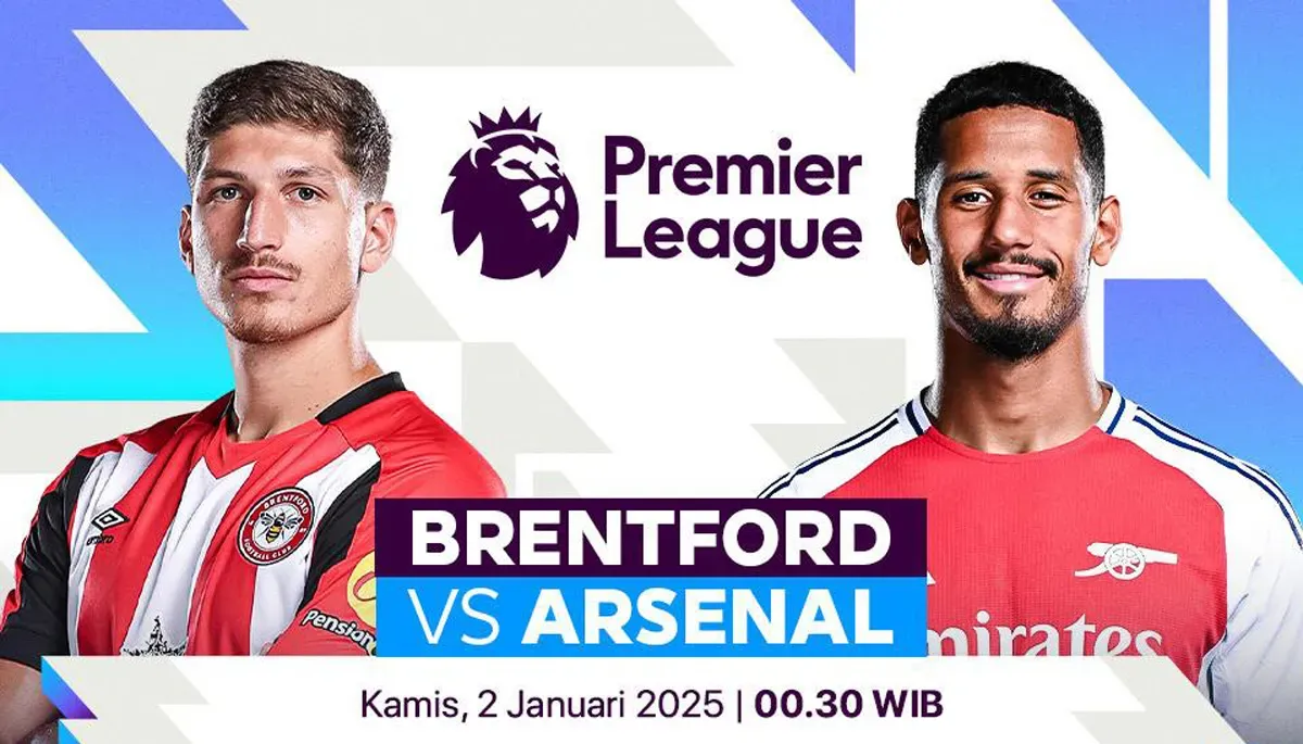 Link live streaming Brentford vs Arsenal di pekan 19 Premier League 2024-25. (Sumber: Vidio)