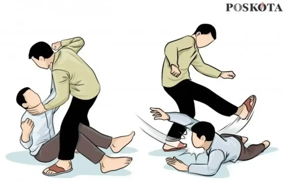 Satpam RS Mitra Keluarga Bekasi menjadi korban penganiayaan oleh keluarga pasien. (Sumber: Poskota)