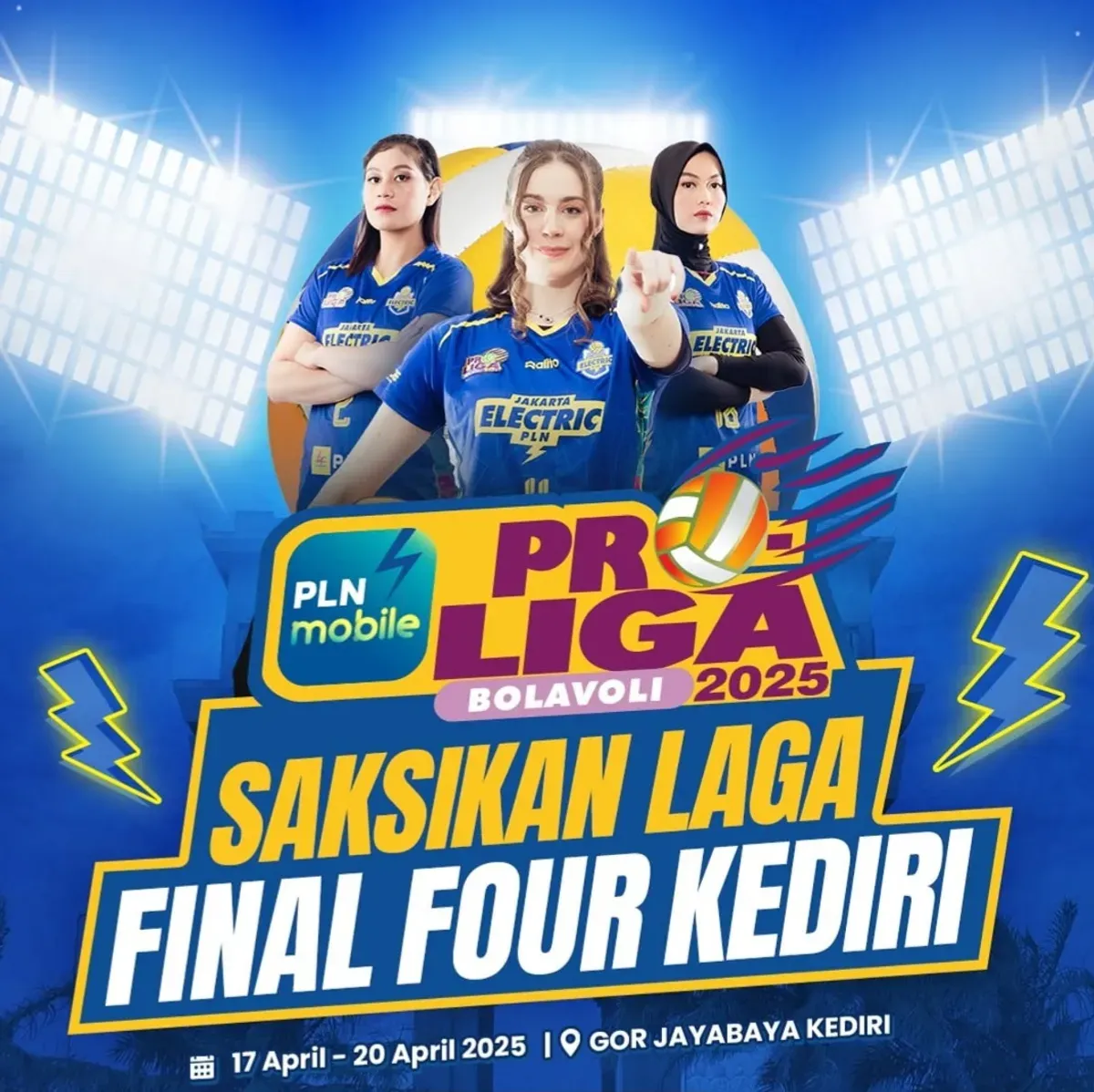 Final four Proliga 2025 berlanjut di GOR Jayabaya, Kota Kediri. (Sumber: @proliga _official)