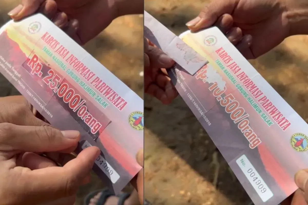 Pengujung kaget harus membayar Rp25.000 untuk masuk ke TNGHS (Sumber: Instagram/@Rouf_Breeze)
