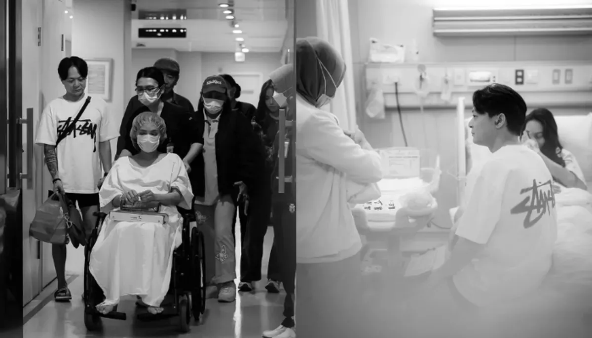 DJ Bravy setia dampingi Erika Carlina melahirkan Andrew Raxy Neil dan jadi pertama gendong bayi. Netizen soroti ketidakhadiran DJ Panda (Sumber: Instagram/@bravyson.vconk)