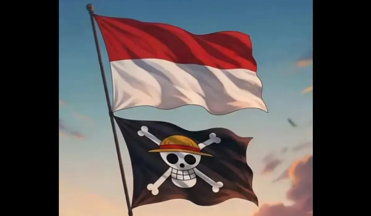 Ilustrasi, pengibaran bendera One Piece dilarang pemerintah.