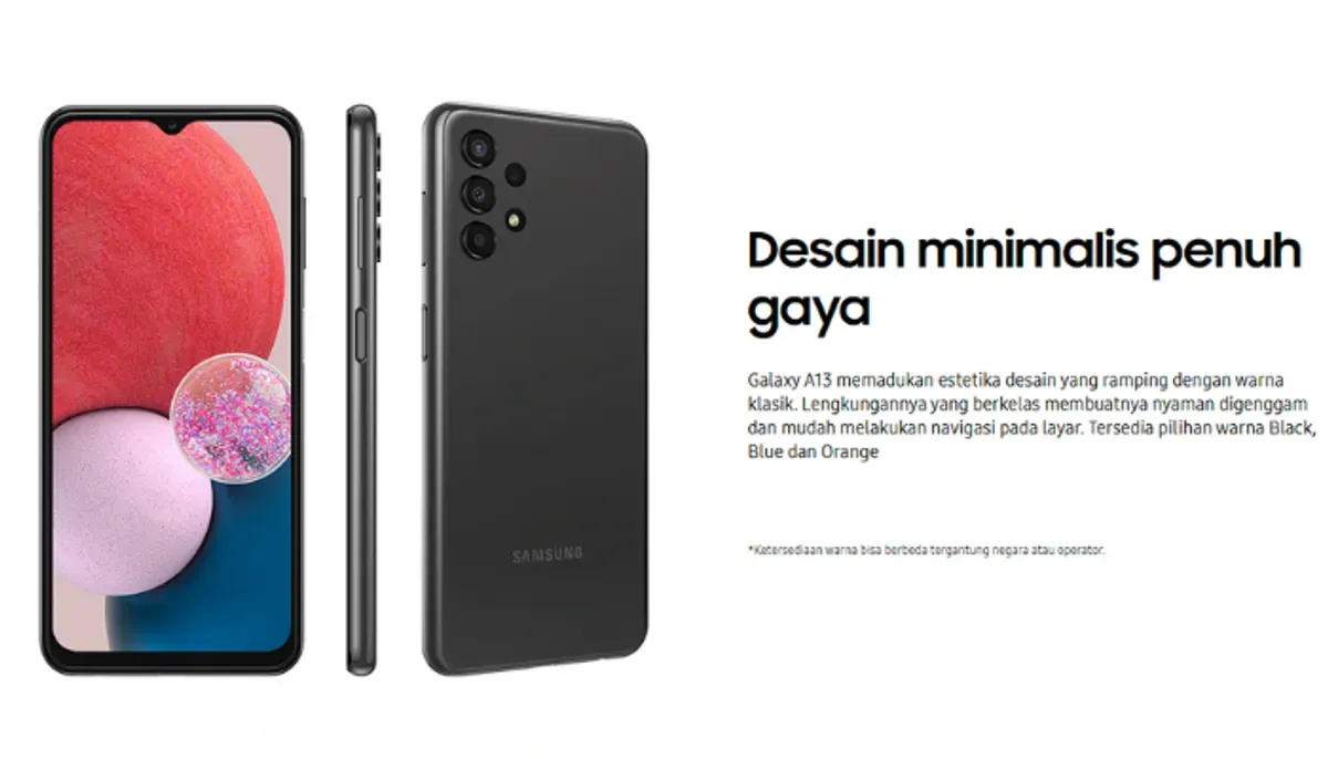 Samsung A13 - 5 HP Samsung berkualitas dengan harga di bawah 2 juta (Sumber: samsung.com)