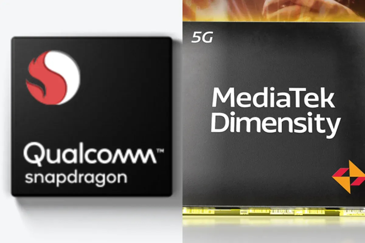 Ilustrasi perbandingan chipset smartphone Snapdragon vs MediaTek. (Sumber: Quallcom dan MediaTek)