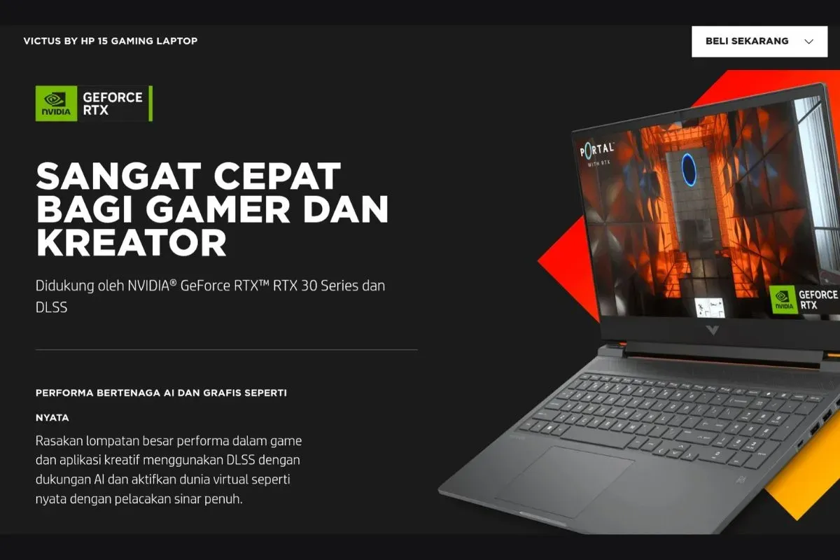 Laptop gaming murah, HP Victus 15. (Sumber: hp.com)