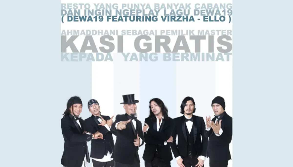 Kebijakan mengejutkan Ahmad Dhani Royalti lagu Dewa 19 digratiskan untuk restoran besar. (Sumber: Instagram/@officialdewa19, @ahmaddhaniofficial)
