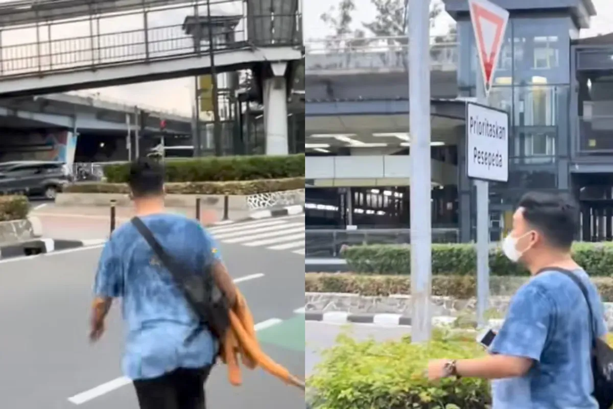 Tangkap layar terduga pelaku pelecehan verbal terhadap seorang perempuan direkam korbannya di kawasan Grogol, Jakarta Barat.