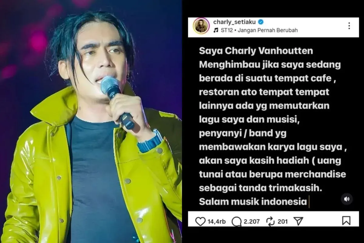 Tak peduli royalti, Charly van Houten gratiskan kafe putar lagunya. (Sumber: Instagram)