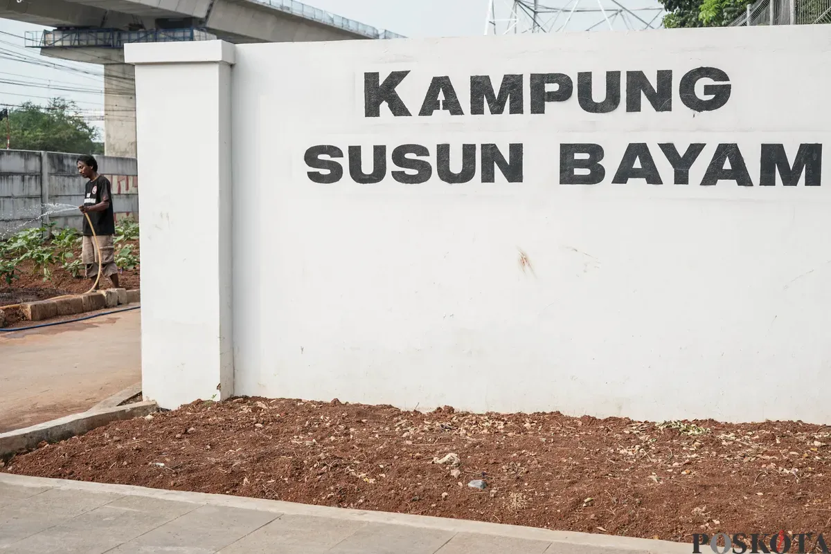 Warga merawat tanaman terong di lahan pertanian perkotaan di kawasan Kampung Susun Bayam, Tanjung Priok, Jakarta, Kamis, 7 Agustus 2025. (Sumber: Poskota/Bilal Nugraha Ginanjar)