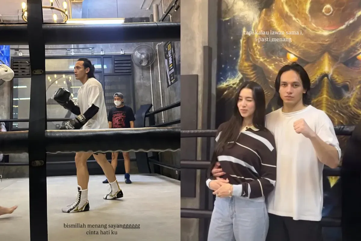 Potret Ameera Khan kekasih Jefri Nichol yang memberikan dukungan menjelang laga tanding ulang melawan El Rumi. (Sumber: Instagram/@littlemisskhan)