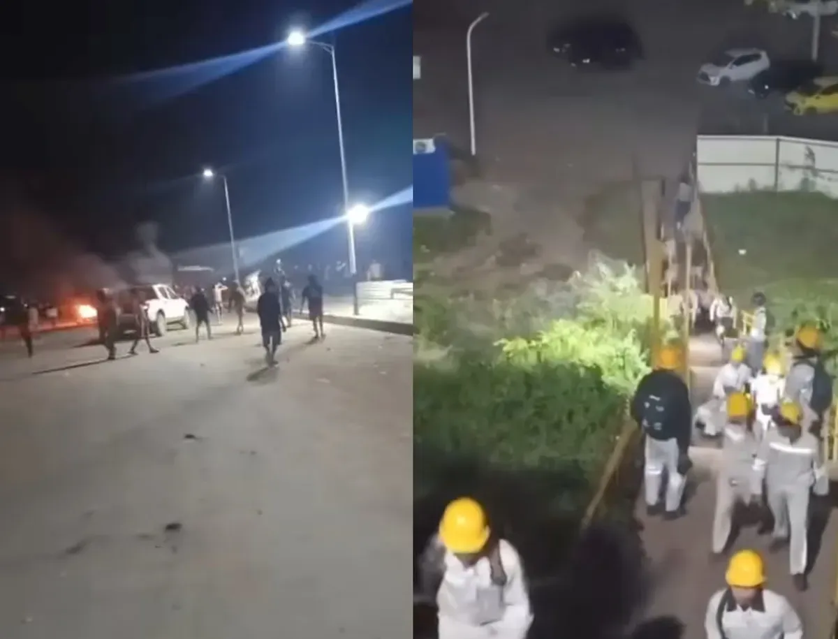 Tangkap layar puluhan orang bersenjata tajam melakukan aksi anarkis dan penjarahan aset PT Indonesia Morowali Industrial Park (IMIP) pada Kamis malam, 8 Agustus 2025.