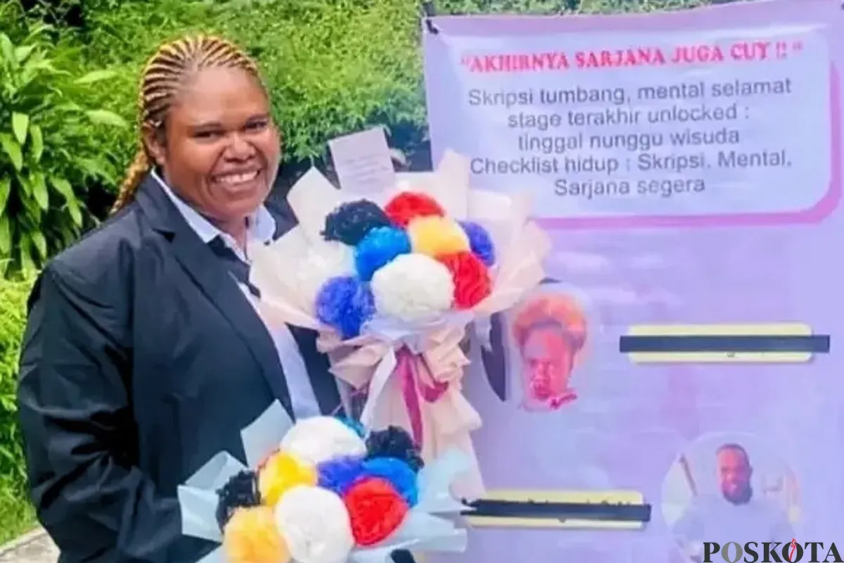 Laptop Rusak, Mahasiswi Akuntansi Asal Papua Ini Selesaikan Skripsi hanya Pakai HP Saja (Sumber: Instagram/timikafolks)