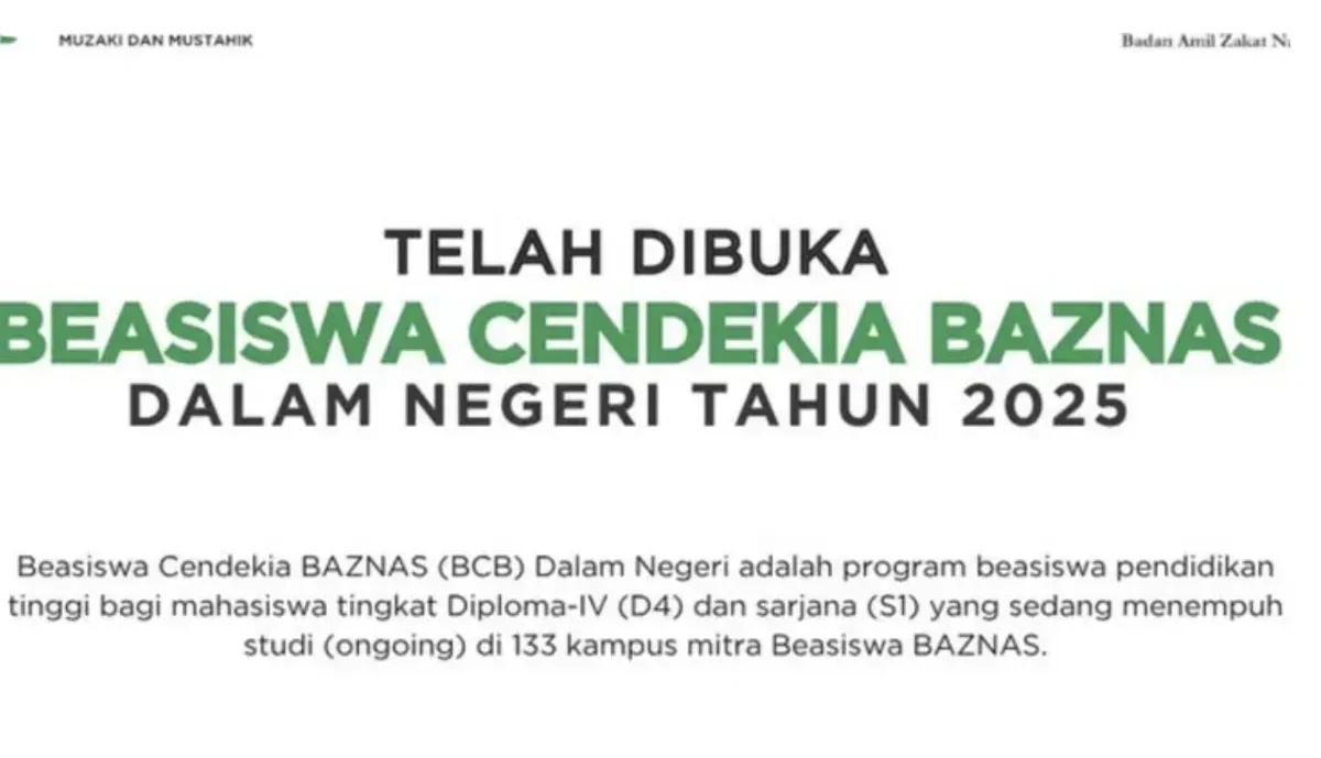 Resmi Dirilis! Template PDF Surat Akad Peserta Beasiswa Cendekia Baznas 2025 dan Cara Daftar di Semua Kampus (Sumber: Instagram/@beasiswabaznasri)