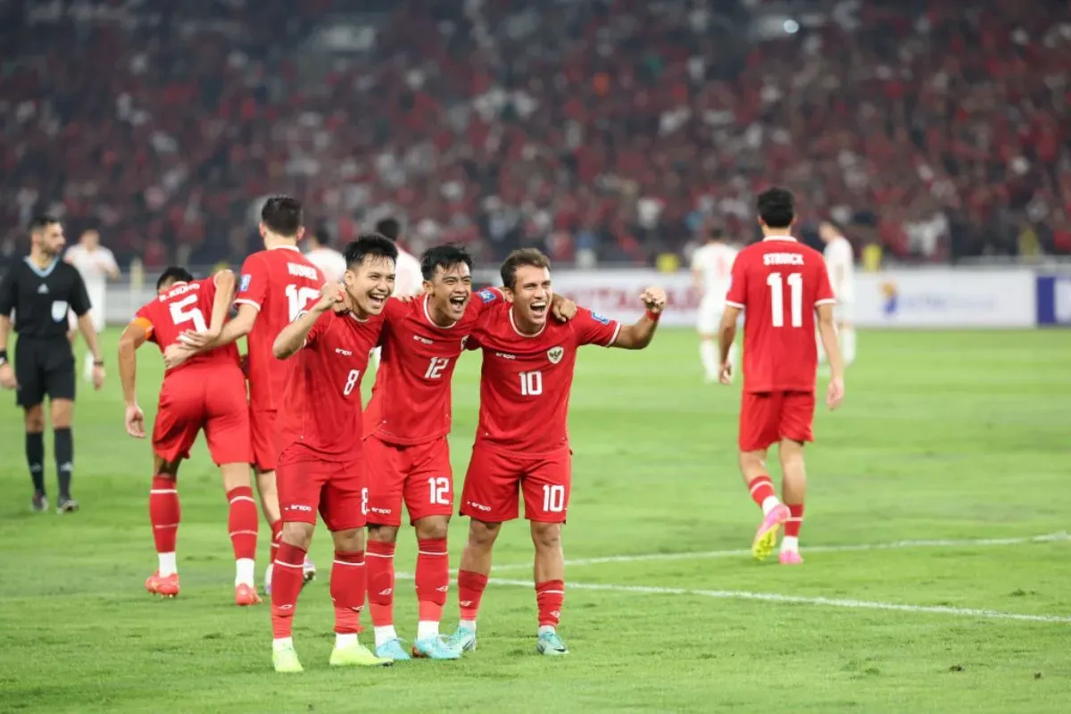 Potret para pemain Timnas Indonesia melakukan selebrasi usai mencetak gol. (Sumber: PSSI)
