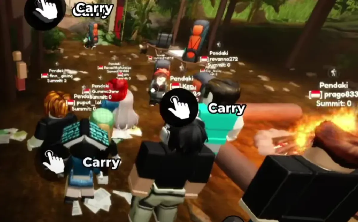 Contoh karakter pemain saat memasuki salah satu game di Roblox (Sumber: Youtube/@Finn Gaming)