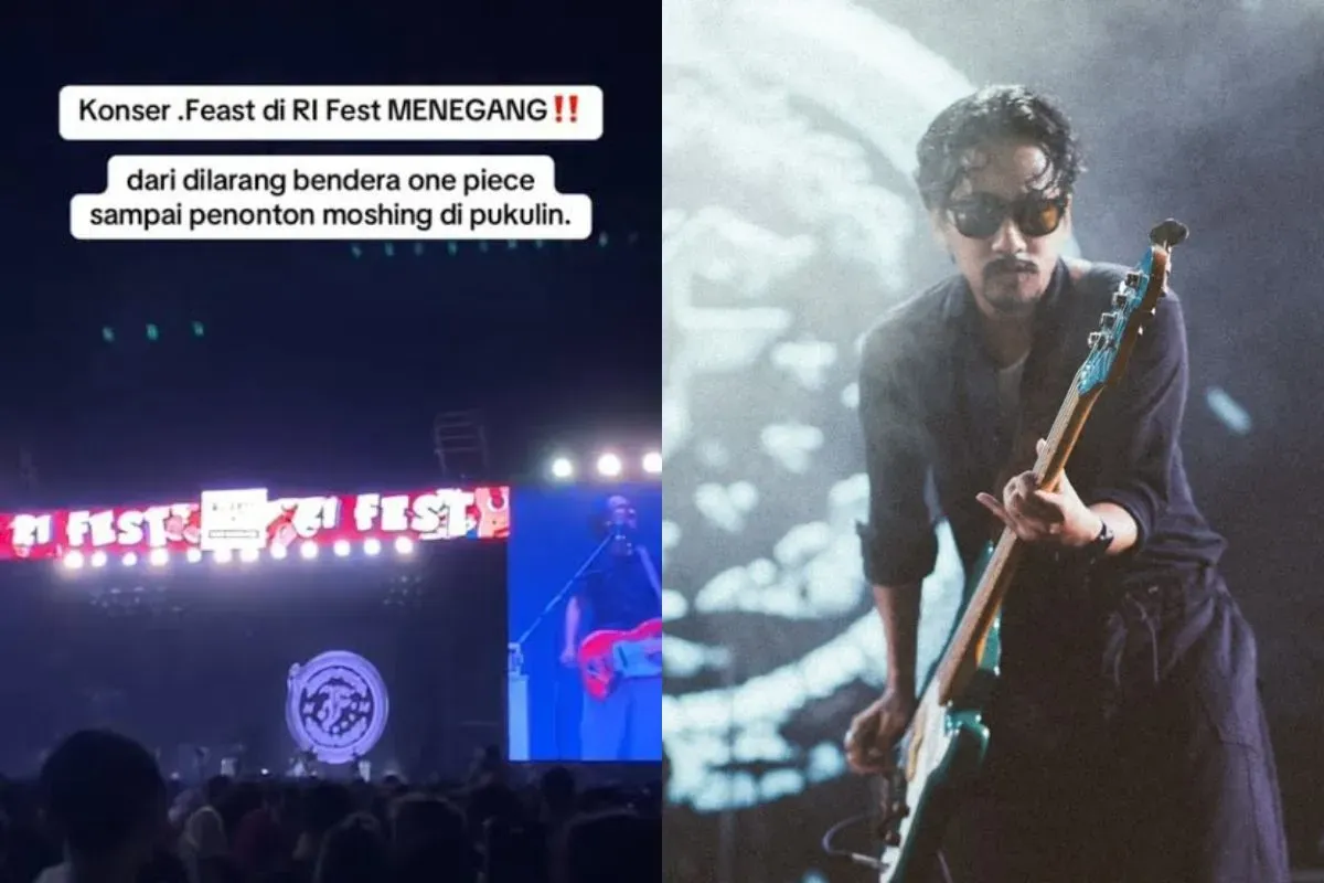 Viral di medsos, Awan .Feast tegur aparat yang lakukan tindakan represif kepada penonton yang sedang moshing di konser R-I 2025. (Sumber: Instagram)