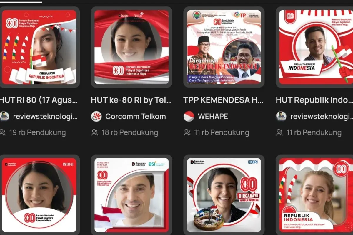 Link dan cara buat Twibbon HUT RI ke-80.