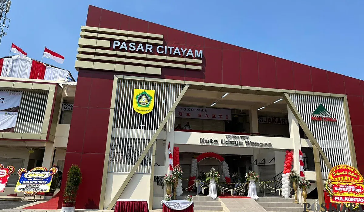 Bentuk baru Pasar Citayam yang diresmikan pada Minggu, 17 Agustus 2024. (Sumber: POSKOTA | Foto: Giffar Rivana)