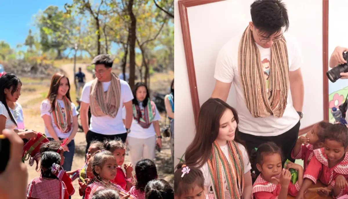 Agatha Chelsea dan Timothy Ronald wujudkan mimpi 1.000 sekolah di Indonesia. Kupang jadi langkah awal! (Sumber: Instagram/@timothyronaldd)