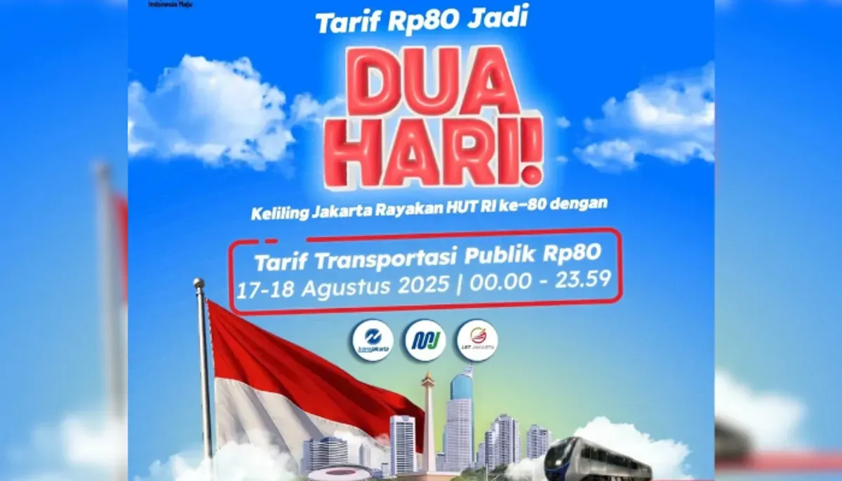 Terakhir! Nikmati tarif MRTKRL Jakarta hanya Rp80 hingga 18 Agustus 2025. Ini ketentuan lengkapnya sesuai pengumuman pemerintah. (Sumber: Instagram/@dishubdkijakarta)