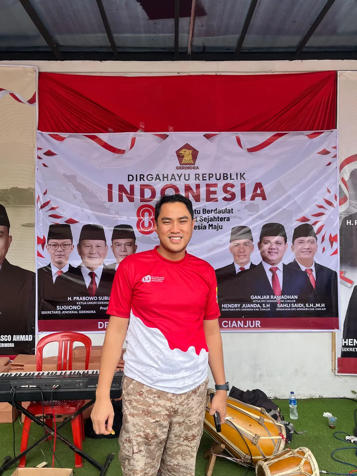Anggota DPRD Jawa Barat Abdul Karim merayakan HUT RI ke-80 di Cianjur, Jawa Barat. (Sumber: Dok. Pribadi)