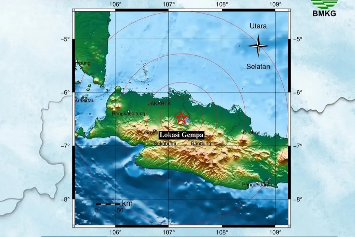 Gempa buni guncang Kabupaten Bekasi, Jawa Barat. (Sumber: Instagram/@bmkgwilayah2)